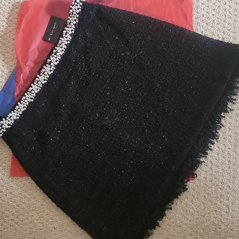 Womens Kate Spade 14 Plus Black Jewels Skirt